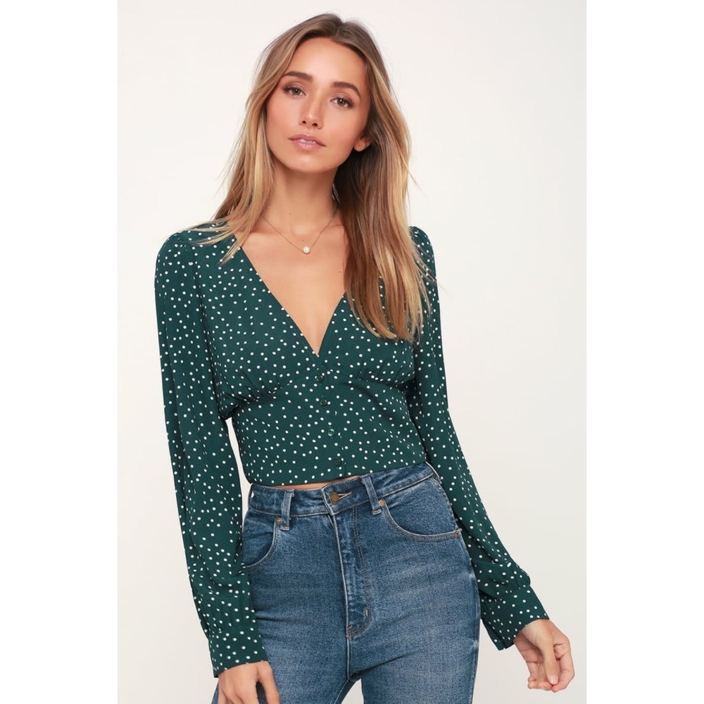 Lulus Always Forest Green Top Small